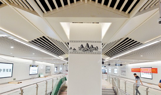 南宁地铁3号线站点进入装修阶段 融合广西及东盟特色